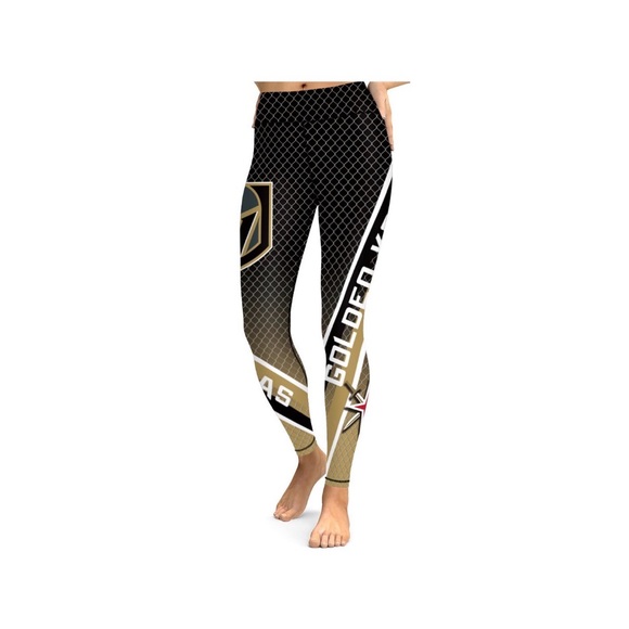 Vegas Golden Knights Leggings Womens XL Hockey Fan Gear Sportswear Tights NHL - Picture 2 of 9